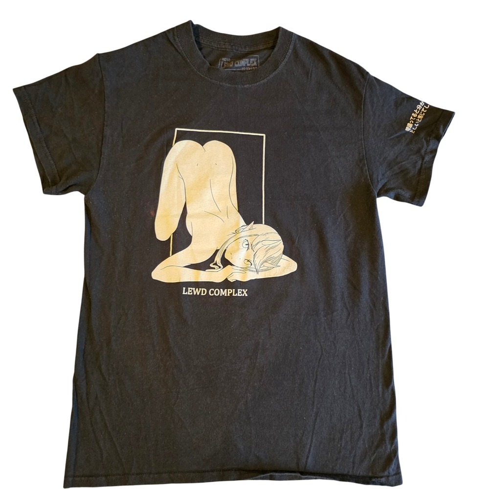 Lewd Complex Rare Anime‎ Elf Graphic Tee Black Shirt Small Streetwear Otaku